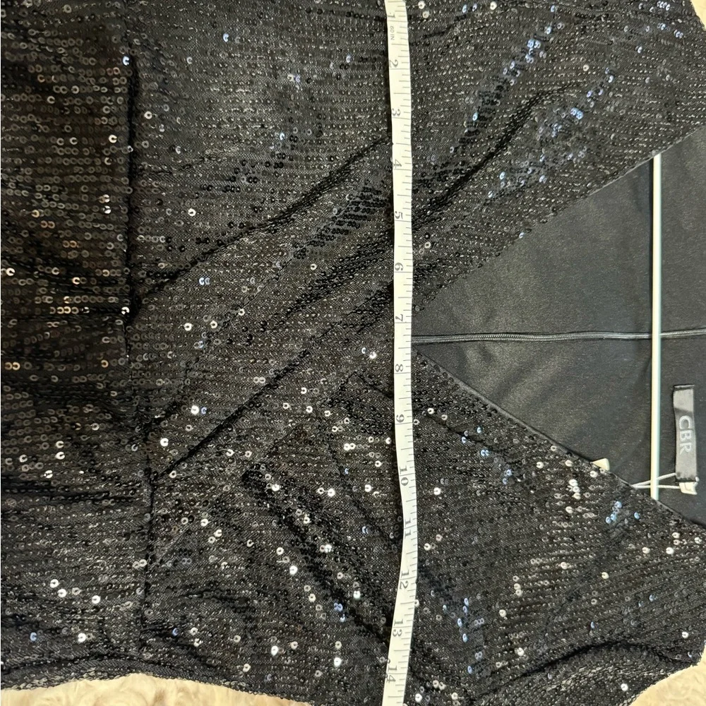 CBR Black Sequin Long Sleeve Wrap-Front Dress - Picture 7 of 7